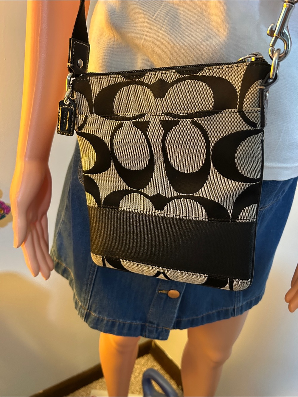 Coach Black Signature Crossbody purse